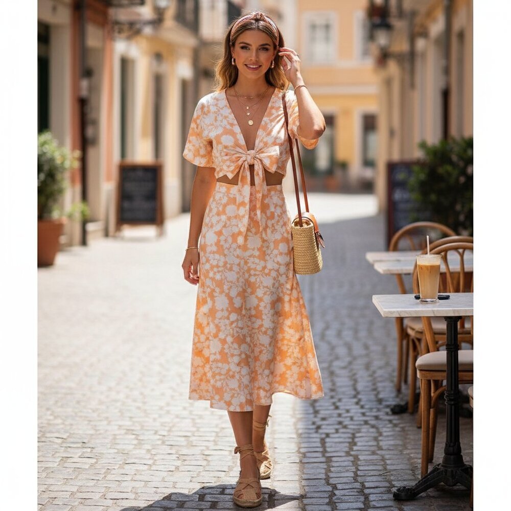 Charlie Holiday McKenzie Top and Maya Skirt Set Bloom Size Small